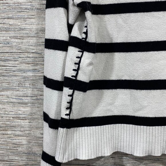 📍Wednesday Addams Striped Sweater Bold Stitching Gothic Academia Back-to-School - Picture 5 of 5